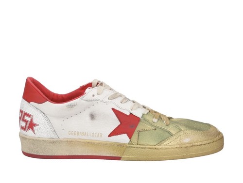 Golden goose mens white - golden, red