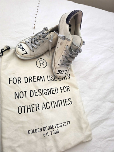 Golden goose leather - leather, low
