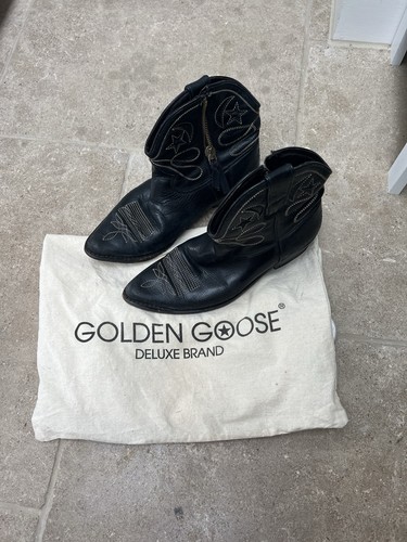 Golden goose black leather - golden,